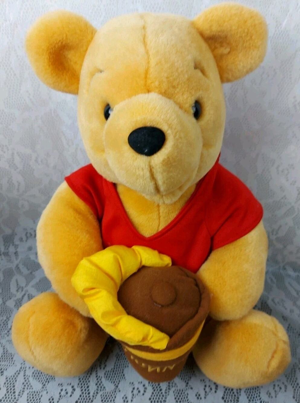 Disneyland Winnie The Pooh Plush Bear Hunny Disney World 16" Stuffed Toy Vintage